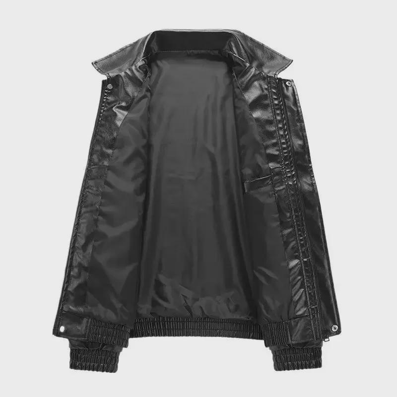 Chaqueta de Cuero Casual para Hombre Primavera/Otoño 2024