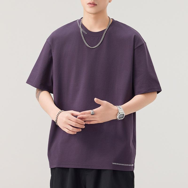 New Summer Short-sleeved T-shirt for Men Round Neck Five-point Sleeve T-shirt Versatile Casual Japanese Retro