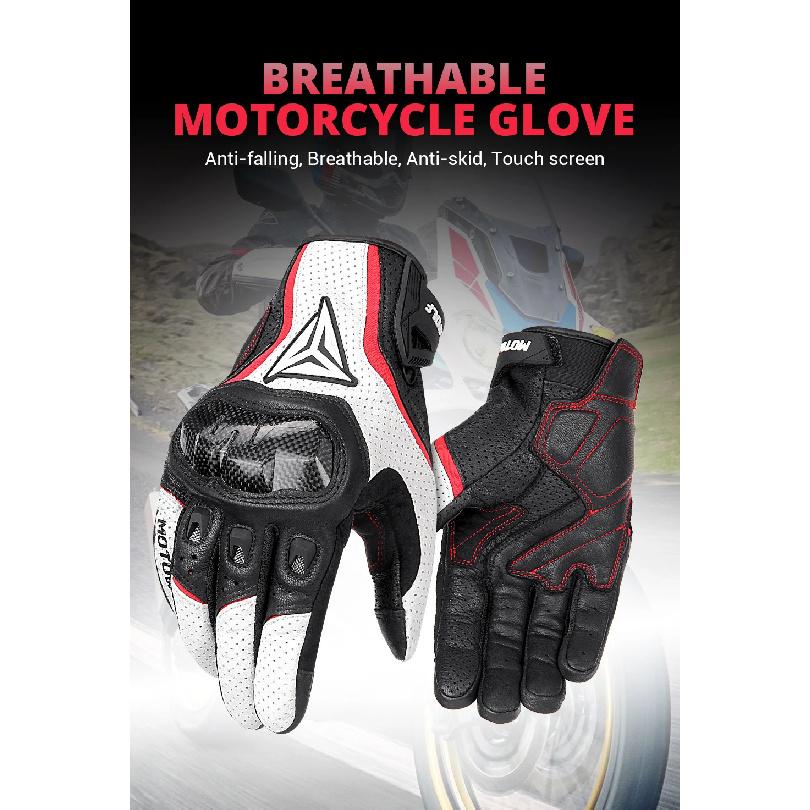 Motorcycle Gloves Men's Leather Gloves Wear-resistant Scratch Resistant Breathable Off-road Gloves Anti Slip Riding Equipment