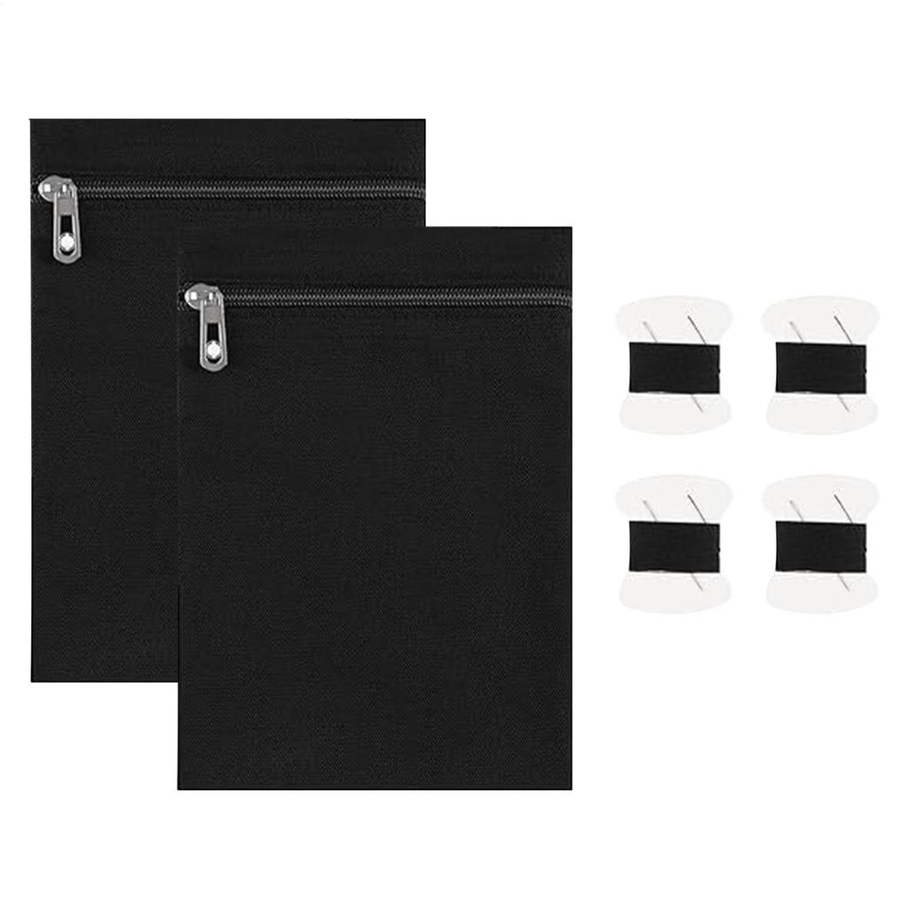 2Pcs Sew In Zipper Pocket Anti Theft Hidded Pocket For Jacket Pants Travel Hiking Sports Wear DIY Craft Security Pockets