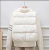 Manteau d'automne Hiver pour Femme Tricoté Manches Longues Assemblage Veste en Coton Parka Sport Loisir Femme Haut Court Vêtement d'Extérieur