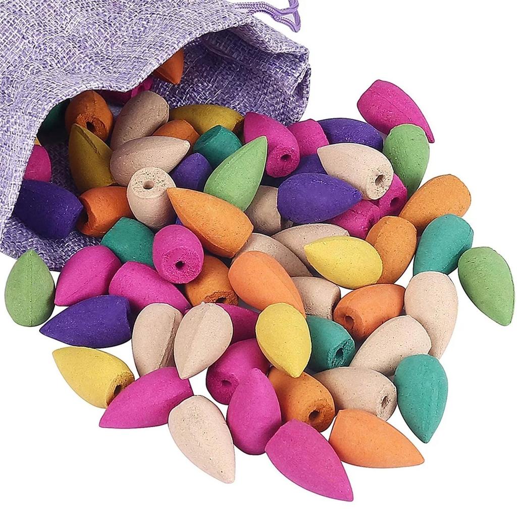 100 ks Přírodní zpětný tok kadidla Věžové kadidlo Santalové dřevo Agarové dřevo Vnitřní aromaterapie