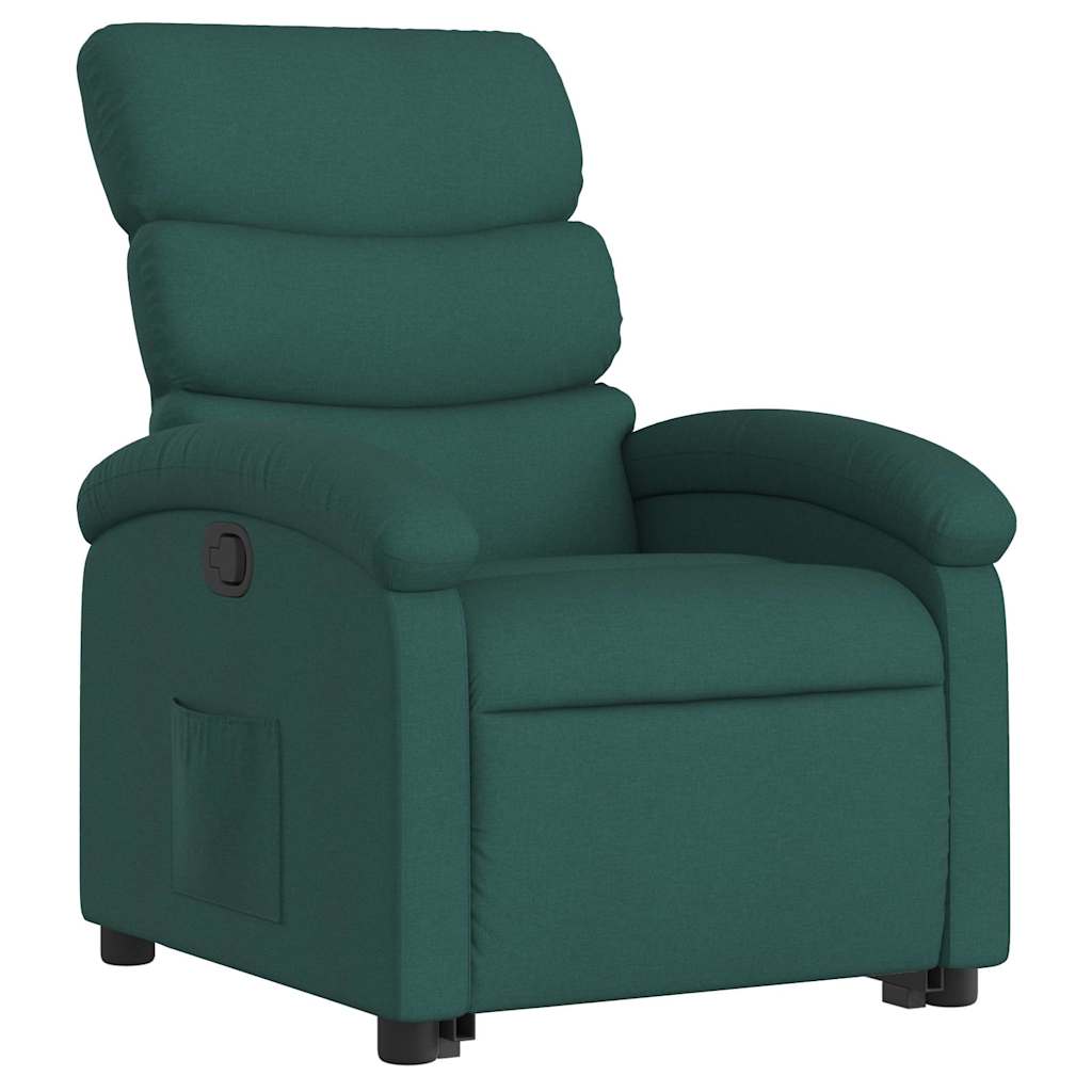 Vidaxl Lift-Up Recliner, Dark Green, Fabric Upholstered