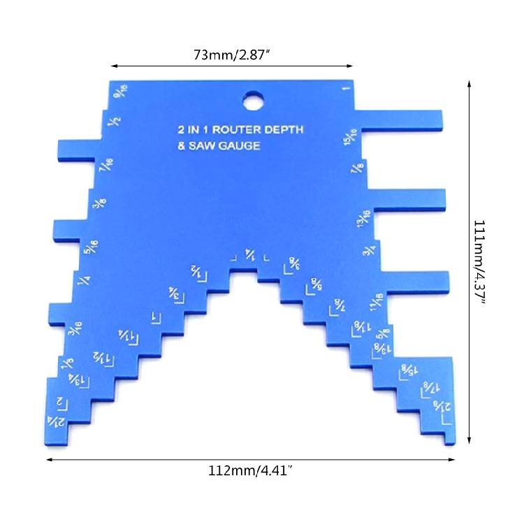 2 in 1 Mini Step Depth Gauge for Router & Table Saw Aluminum Alloy Woodworking