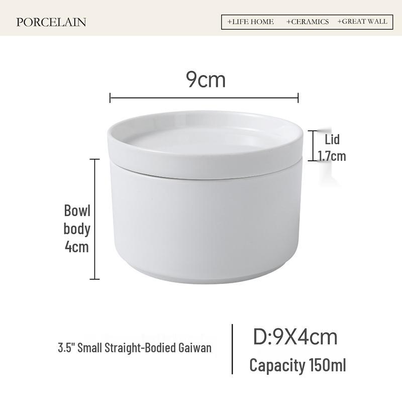 Korean Style Multi-purpose Ceramic Bowl with Lid: Ideal for Steaming, Soup, Snacks, Sushi, and Rice.