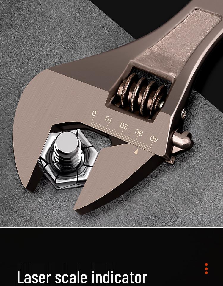 Industrial Multifunctional Adjustable Plumbing Wrench with Large Opening