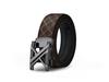 King Paul Men's Premium Alloy Buckle PVC Cowhide Business Belt, New Style.