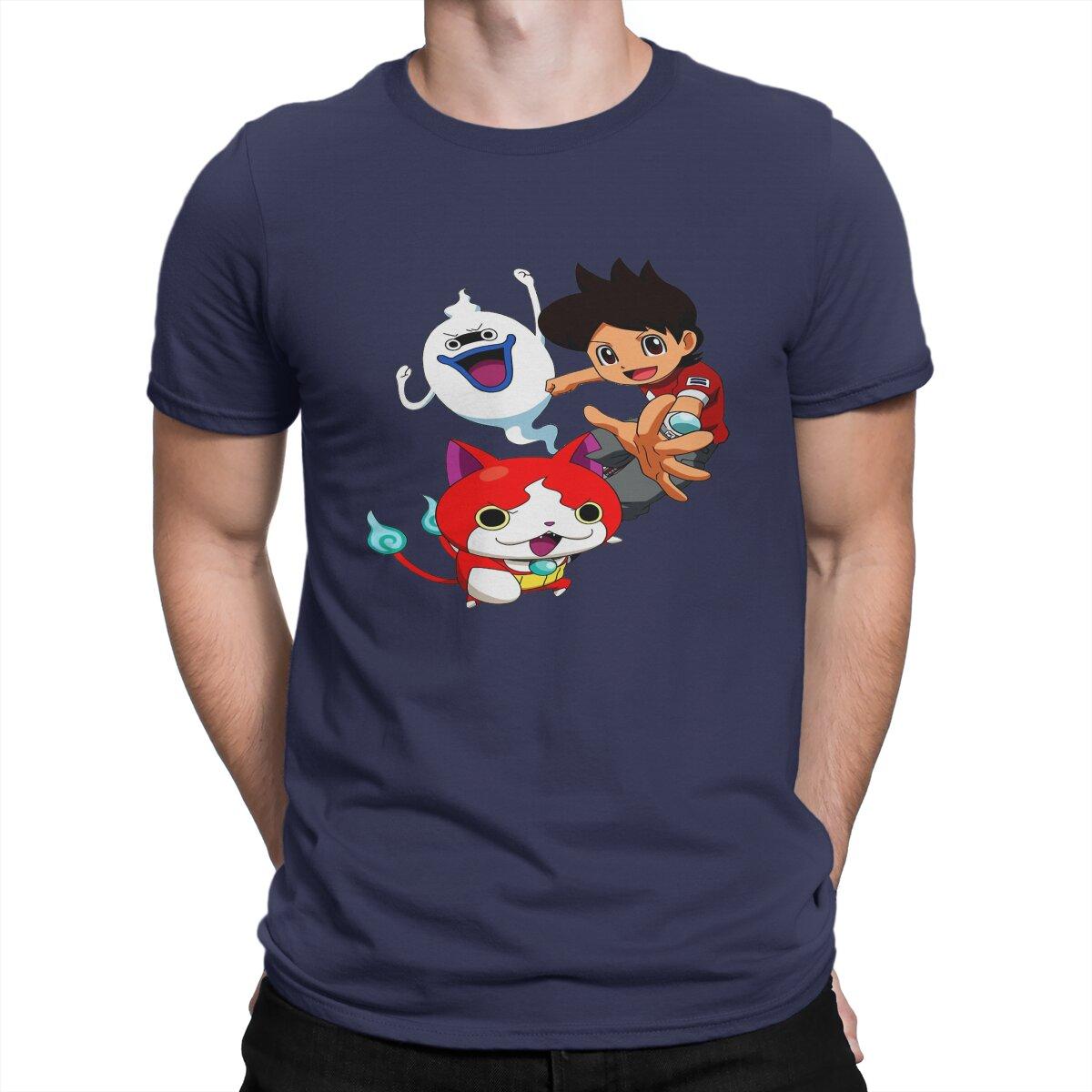 

yokai Men s T Shirt Yokai Watch Fun Tee Shirt Short Sleeve Round Collar T-Shirts Pure Cotton Printed Clothing 4XL
