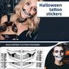 2pcs Disposable Halloween Face Tattoo Waterproof Skull Temporary Sticker Mouth Clown Tattoo  Men