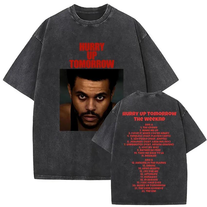 

The Weeknd XO Тур 2026 Винтажний випраний футболка Чоловіча Жіноча Поп-музика Футболки з коротким рукавом Реп Хіп-Хоп Готичний одяг Футболки L