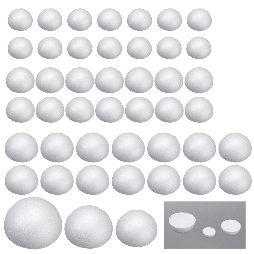 Bath Bath Styrofoam Semicircular Styrofoam Crafts for Tsumami Zaiku 15 Pieces Total of 45 & Hemispheres, (3 Sizes, Each, Pieces)