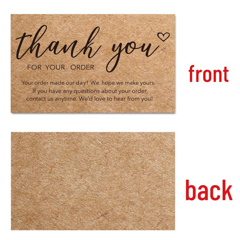 50-Pack Retro Kraft Paper Thank You Greeting Cards for Holiday Gifts