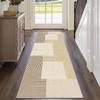 Modern Geometric Striped Runner Rug Machine Washable and Non-Slip Kitchen Mat Hallway Living Room Carpet Home Decoration