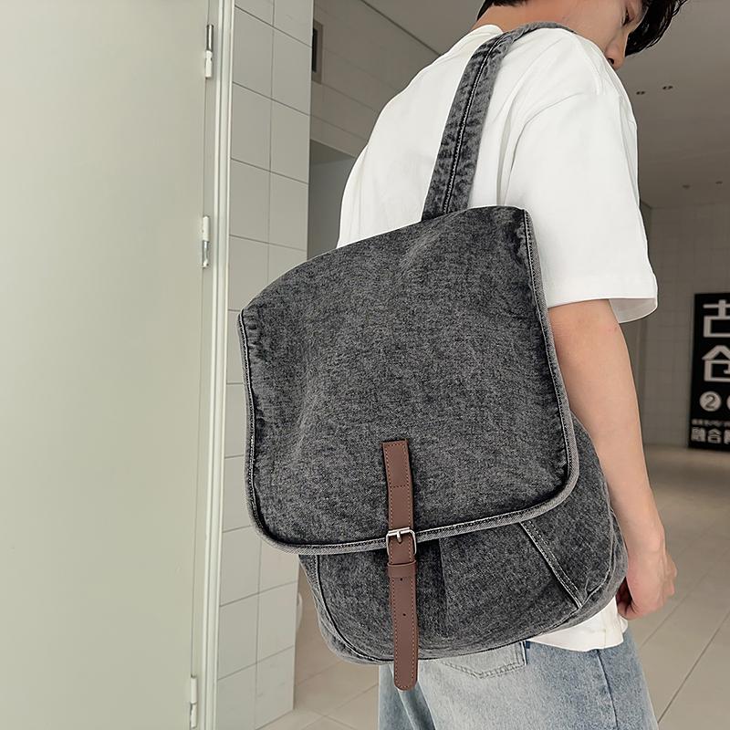 Denim Backpack Retro Commuter Large Capacity Travel Backpack
