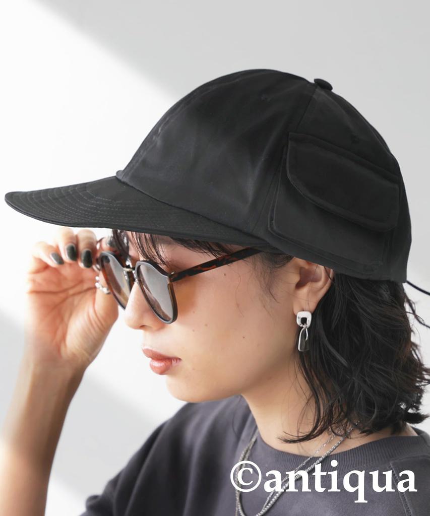 [antiqua] Antiqua Cap Hat for Women, Plain, Water Repellent, UV Protection, ZA-00202, One Size, 05, Black