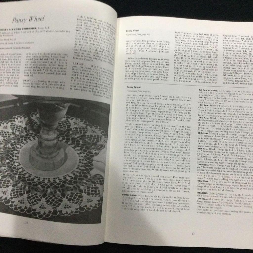 [USED] Floral Crochet Lace Crochet Book Flower Doily