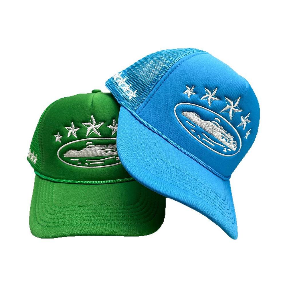 Neue Pentagramm-Stickerei Baseballkappe - Unisex Sonnenschutz Trucker-Hut mit Netzrückseite