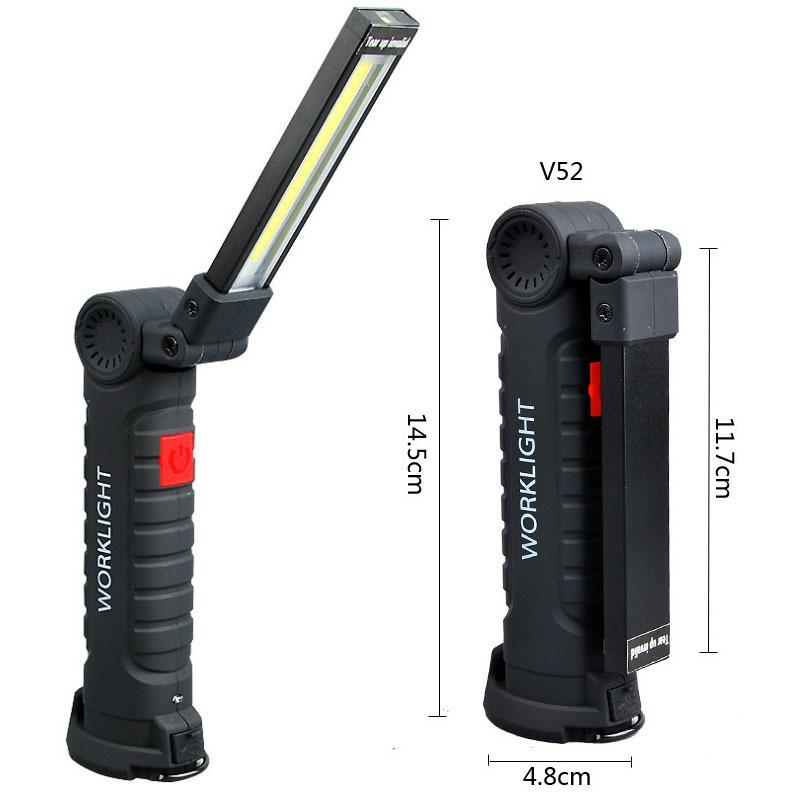 Professional Automotive Repair Light-Ultra-Bright COB LED+Red Emergency Light-Magnetic USB Work Light for Mechanics &Outdoor Use