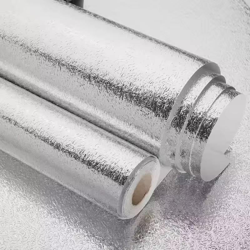 Kitchen Aluminum Foil Wallpaper Oil-Proof Waterproof Fireproof Wall Sticker High-Temperature Resistant Anti-Fouling StoveSticker