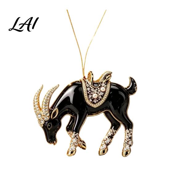 Seasonal Ornaments for Shopping Malls Black Goat Christmas Tree Hanging Ornament 2D Acrylic Festive Lightweight Holidays Pendant Decorative