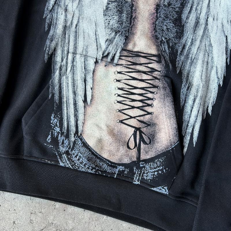 European and American Y2K Printed Pattern Men's and Women's Spring Street Fashion Loose Hoodie