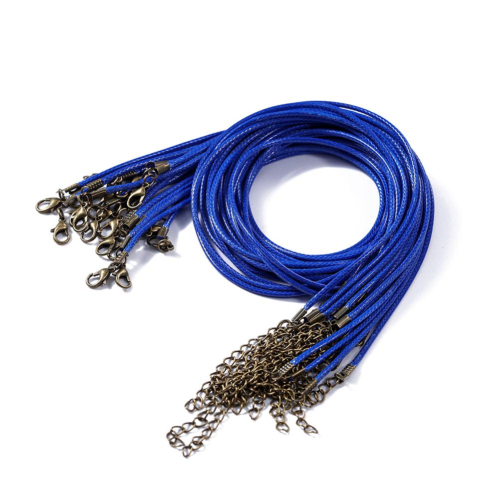 10Pcs 1.5/2mm Colorful Leather Braided Rope Bronze Lobster Clasp Tail Chain Connector for DIY Pendant Jewelry Making Supplies