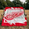 Vintage Detroit Wings Logo Decke Flanell Überwurf für Sofa, Innenbereich, Camping, Wohnzimmer, Büro, Stuhl und Bett Weiches Geburtstagsgeschenk