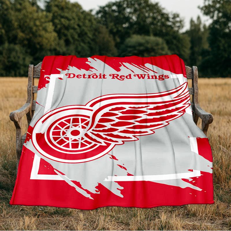 Vintage Detroit Wings Logo Decke Flanell Überwurf für Sofa, Innenbereich, Camping, Wohnzimmer, Büro, Stuhl und Bett Weiches Geburtstagsgeschenk