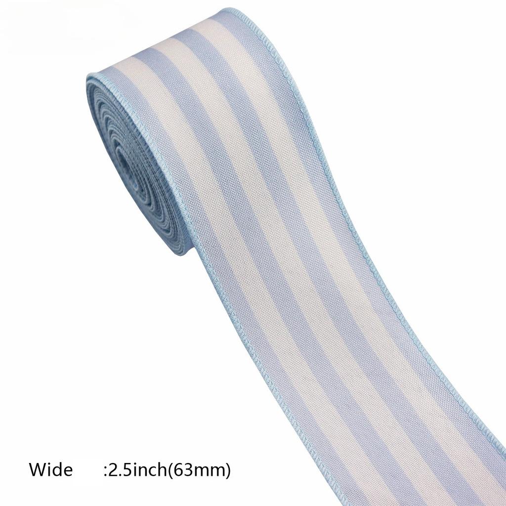 Floral Printed Ribbon with Wire Edges, 5 Yards 6.3cm Wide Polyester Craft Ribbon for Gift Wrapping & Decor