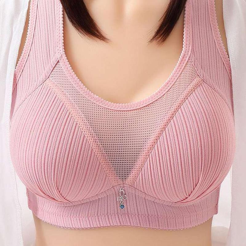 Women Push Up Bra Plus Size Bras Seamless Cotton Bralette Thin Cup Breathable Wireless Underwear Elderly Brassiere Gather