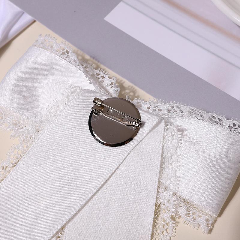 Vintage Elegantní Krajková Mašle Stuha Brož Vintage Kravata Korsáž Smuteční Brož Dámský Oblek Košile Límcové Spínací Špendlíky Oděvní Doplňky