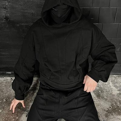 Felpa con Cappuccio Streetwear Unisex con Dettaglio Vestibilità Larga Stile Gotico Autunno Inverno 2025