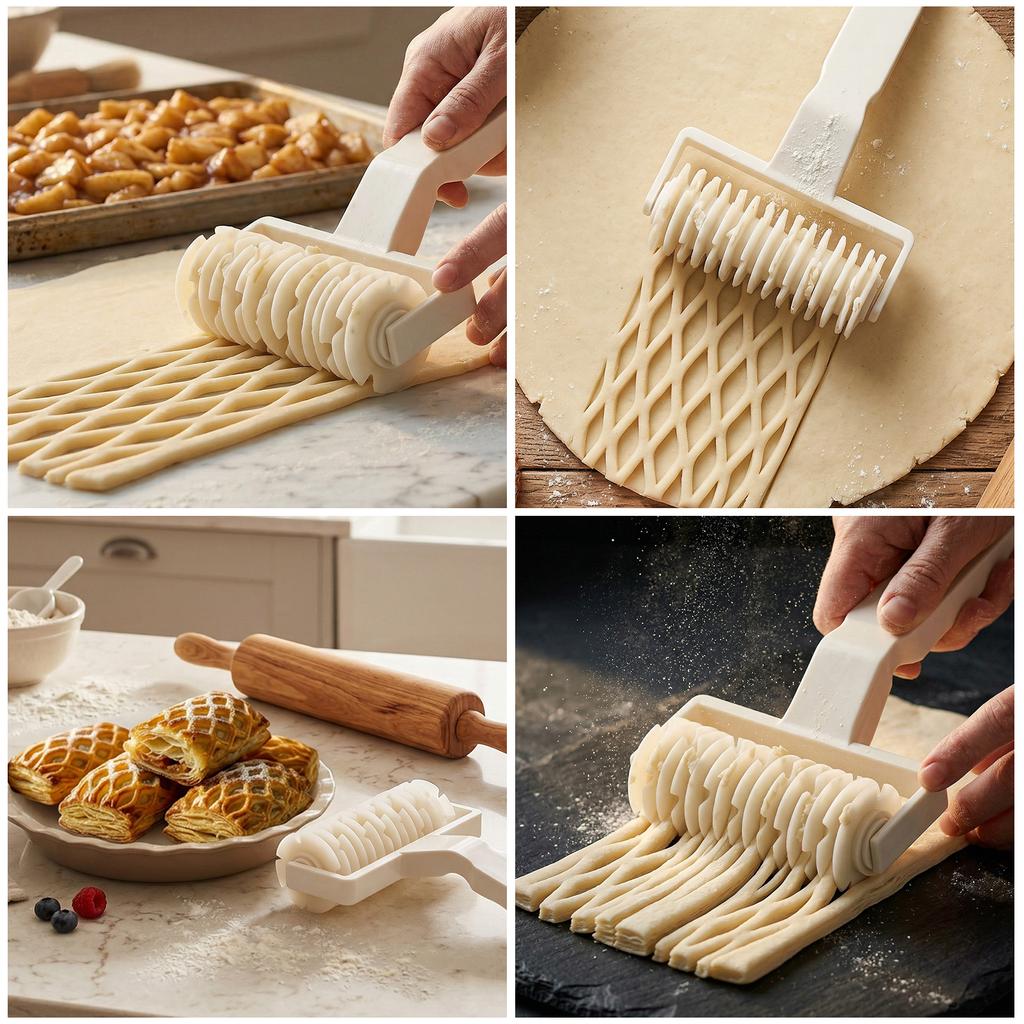 Lattice Roller Cutter Pie Pizza Cookie Dough Roller Lattice Household Baking Pastry Tool for Home Kitchen Baking Cooking 1