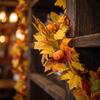 Artificial Maple Leaf and Pumpkin Garland for Thanksgiving Fall Home Decor