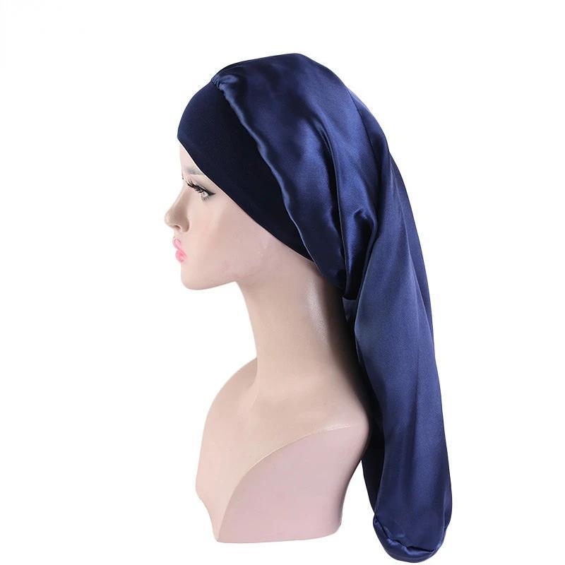 Long Satin Bonnet Sleep Cap Hair Care Night Sleep Cap for Women Braids Curly Hair Natural Hair Adjustable Sleep Cap