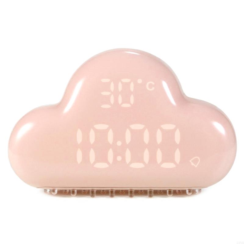L9NB Cloud Shaped Alarm Clocks Kid Light LED Table Voice Clocks Desktop Clocks Digital Up Wake Electronic Control USB Powered