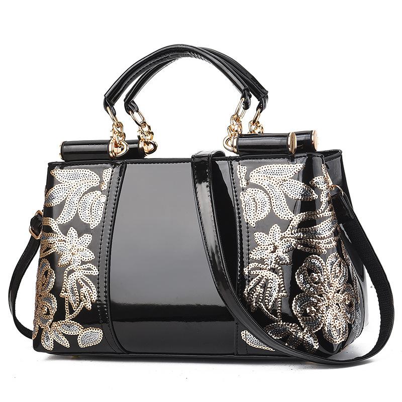 Luxury Handbags Women Bags Designer Messenger Bag Totes Shoulder Bags Sequined Embroidery Patent Leather Handbag Bolsa Feminina