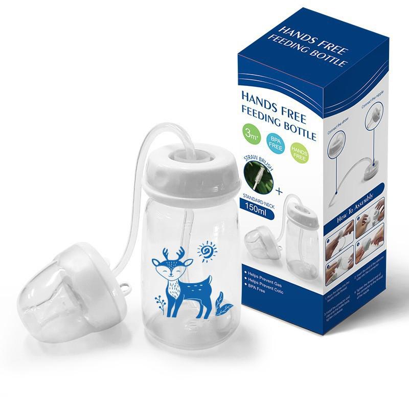 Hands-Free 150Ml Wide-Neck Baby Bottle,Milk Storage Bottle,Pacifier,Multi-Function Anti-Drop Gravity Ball Feeding Bottle