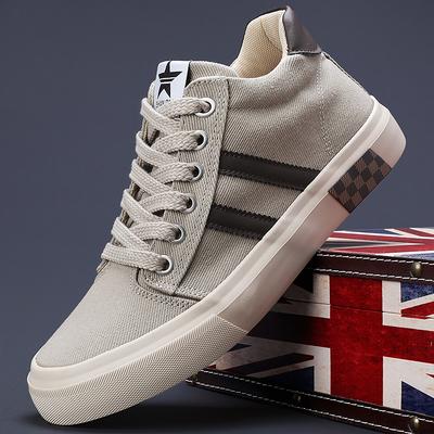 Neue Herrenschuhe für den Frühling, koreanischer Stil, trendig und vielseitig, modische, lässige Herren-Canvas-Schuhe mit Schnürung, bequeme flache Schuhe
