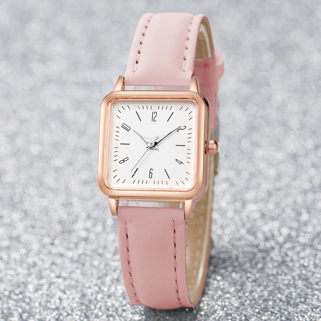 Women Watches Fashion Square Arabic Dial Quartz Watch Casual Leather Strap Ladies Wristwatches Clock Gift Reloj Mujer