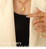 Gold Plated Titanium Steel Double Layer Irregular Pendant Necklace - European & American Hip Hop Style Clavicle Chain