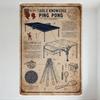 Vintage Table Knowledge Ping Pong Metal Tin Sign Educational Diagram Racket Player Parts Labeled Poster for Home Cafe Man Cave D
