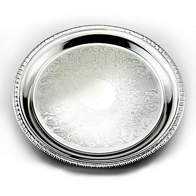 Flavinmci 2er-Pack versilberte Edelstahl-Serviertabletts