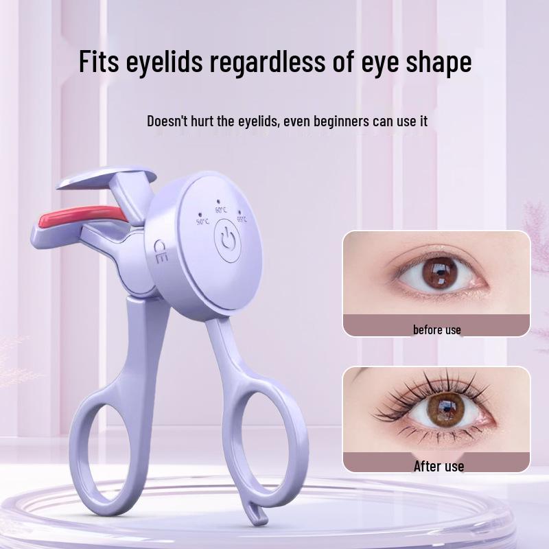 Portable Heated Eyelash Curler with Temperature Control