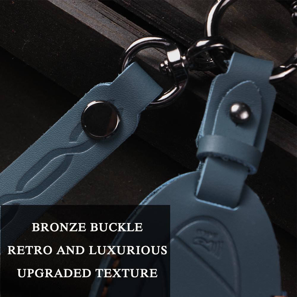 5 7 Bottons Car Key Fob Case Cover Keychain for Hyundai Grandeur GN7 Kona Ev 2023 Lonic 6 Elantra 2023-2025 Leather Accessories