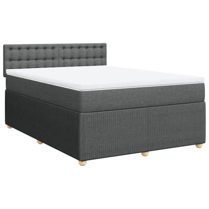 VidaXL Sommier à lattes de lit avec matelas Gris foncé 140x200cm Tissu 3289794