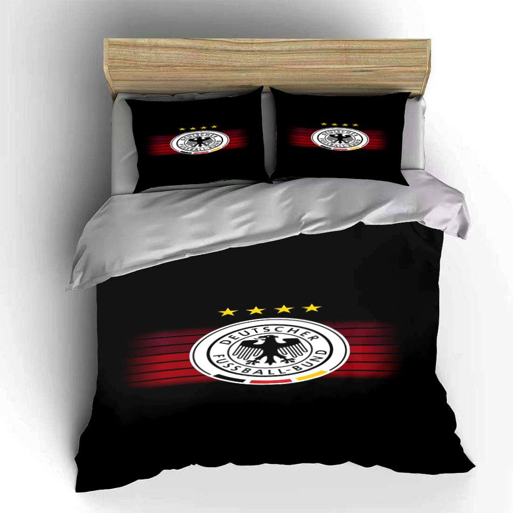 Emblème de la Fédération Allemande de Football. Ensembles de literie Ensembles de housses de couette Housses de couette Taies d'oreiller(1 * Housse de couette 2 * Taies d'oreiller, sans couette)
