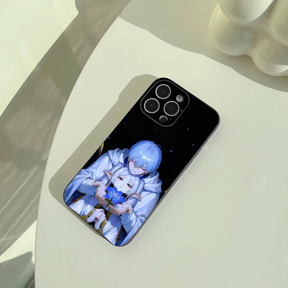 

B-Beyond Journey F-Frieren And Fern Phone Case For iPhone 17,16,15,14,13,12,11 Pro Max,16Plus,XS Soft Black Cover iPhone14ProMax