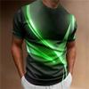 Men's T Shirt Curved Radiance Graphic 3D Printed T-shirts Casual Loose Short Sleeve Tees Oversized Men Clothing Tops Outdoor New