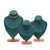 Velvet Jewelry Storage Rack Wooden Neck Display Props High Quality Display Model  Necklace